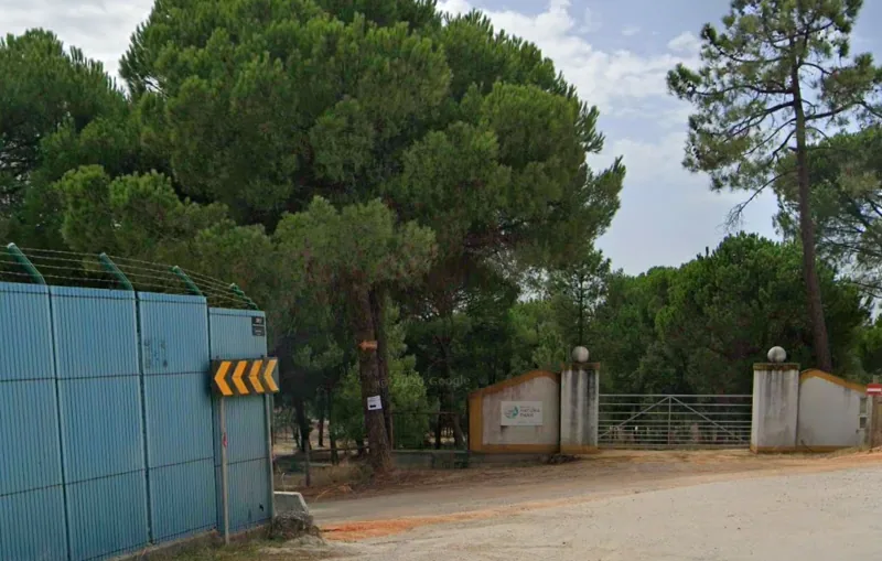 Turn off the main road at this junction toward the service entrance